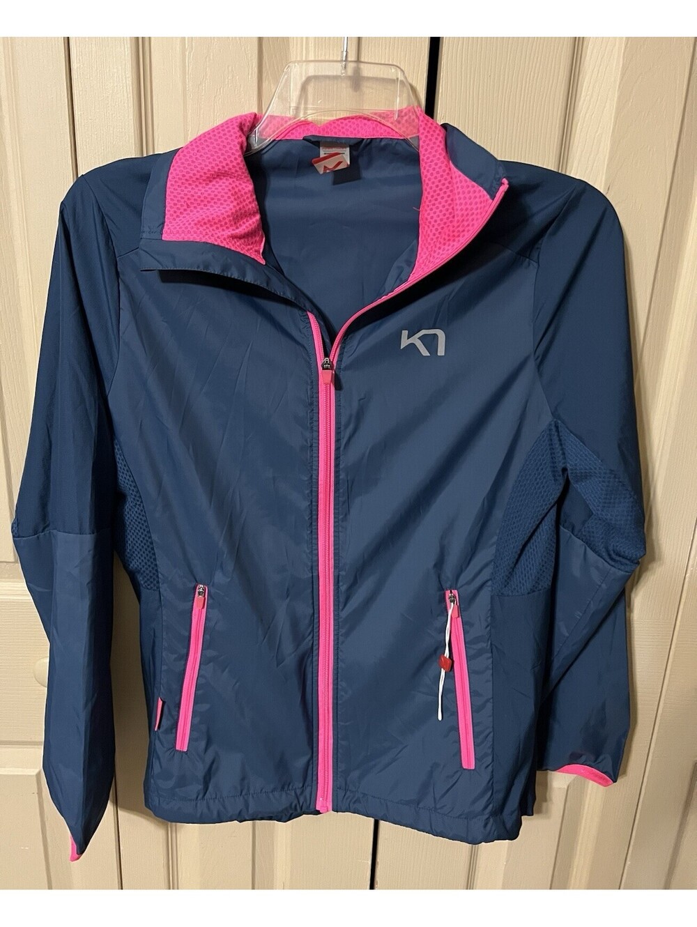 Kari Traa Blue Full Zip Windbreaker Waterproof Jacket Size M Full Zip